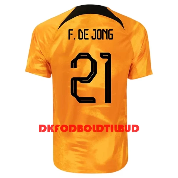 Holland Frenkie de Jong 21 Fodboldtrøje Herre Hjemmebane VM 2022