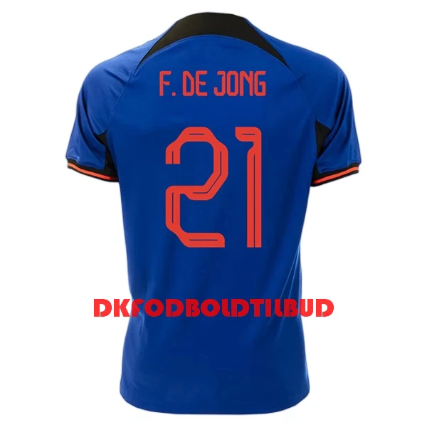 Holland Frenkie de Jong 21 Fodboldtrøje Herre Udebane VM 2022