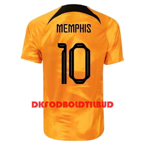 Holland Memphis 10 Fodboldtrøje Herre Hjemmebane VM 2022