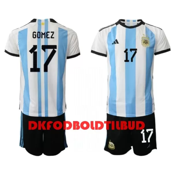 Argentina Alejandro Gomez 17 Fodboldtrøje Børn Hjemmebane VM 2022