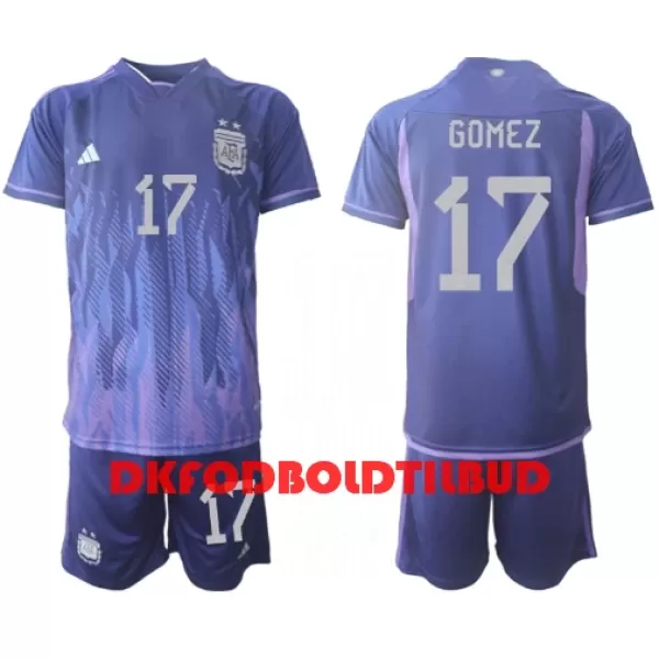 Argentina Alejandro Gomez 17 Fodboldtrøje Børn Udebane VM 2022