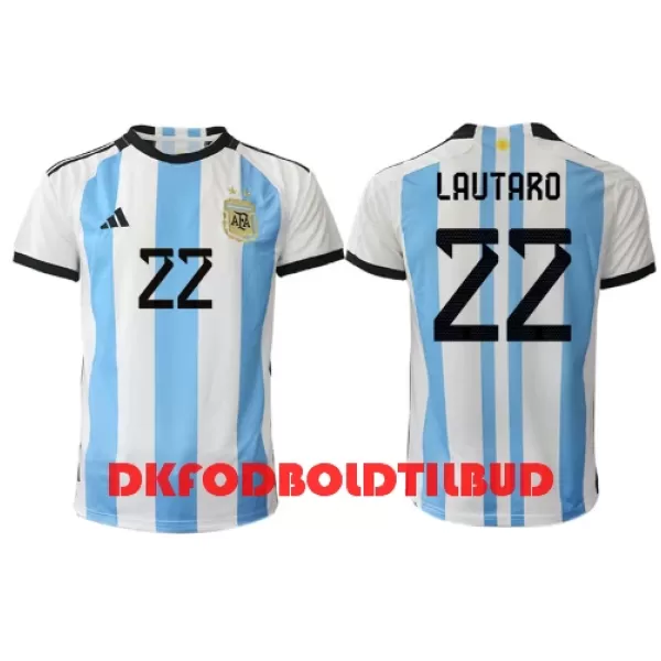 Argentina Lautaro Martinez 22 Fodboldtrøje Herre Hjemmebane VM 2022