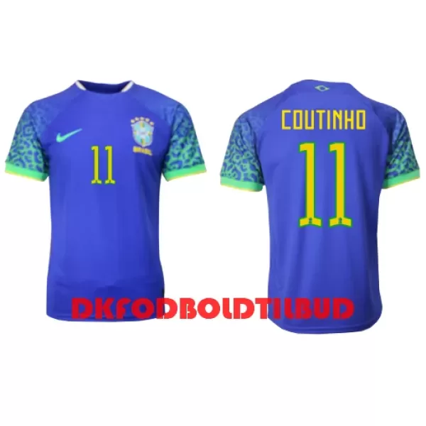 Brasilien Philippe Coutinho 11 Fodboldtrøje Herre Udebane VM 2022