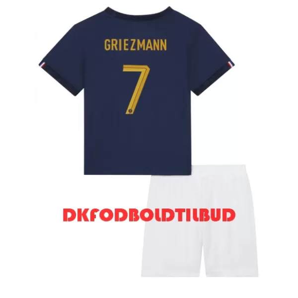 Frankrig Antoine Griezmann 7 Fodboldtrøje Børn Hjemmebane VM 2022