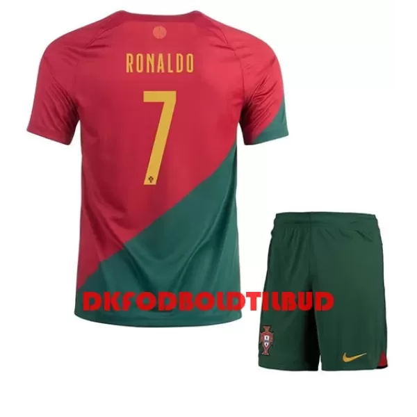 Portugal Cristiano Ronaldo 7 Fodboldtrøje Børn Hjemmebane VM 2022