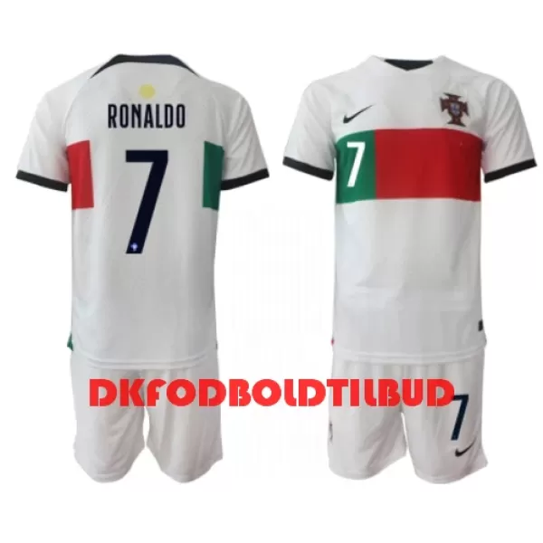 Portugal Cristiano Ronaldo 7 Fodboldtrøje Børn Udebane VM 2022