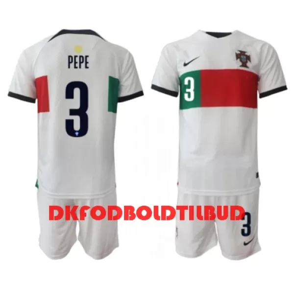 Portugal Pepe 3 Fodboldtrøje Børn Udebane VM 2022