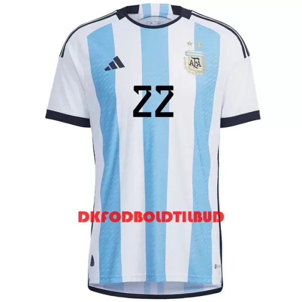 Argentina Lautaro Martinez 22 Fodboldtrøje Herre Hjemmebane VM 2022