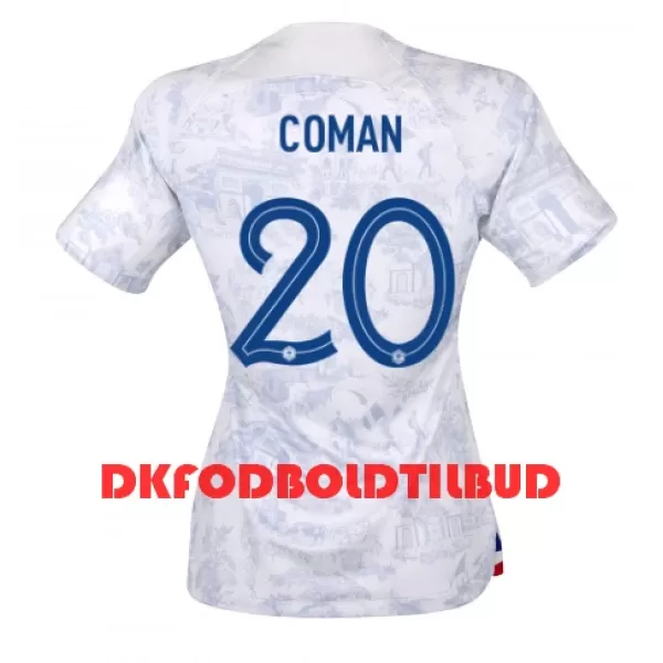 Frankrig Kingsley Coman 20 Fodboldtrøje Dame Udebane VM 2022