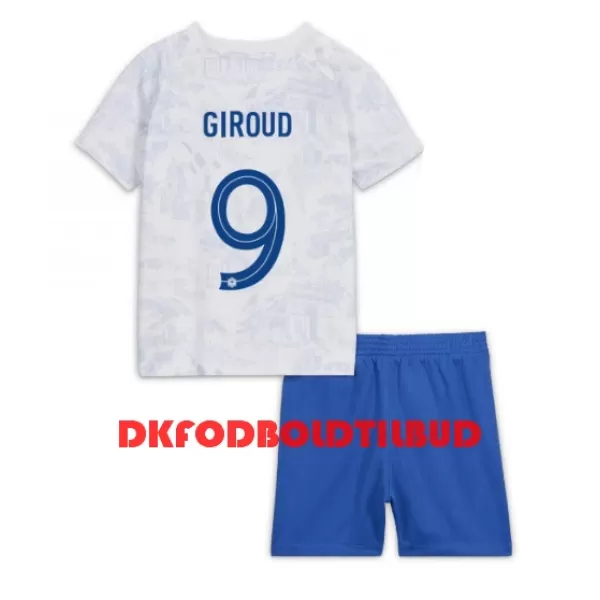 Frankrig Olivier Giroud 9 Fodboldtrøje Børn Udebane VM 2022