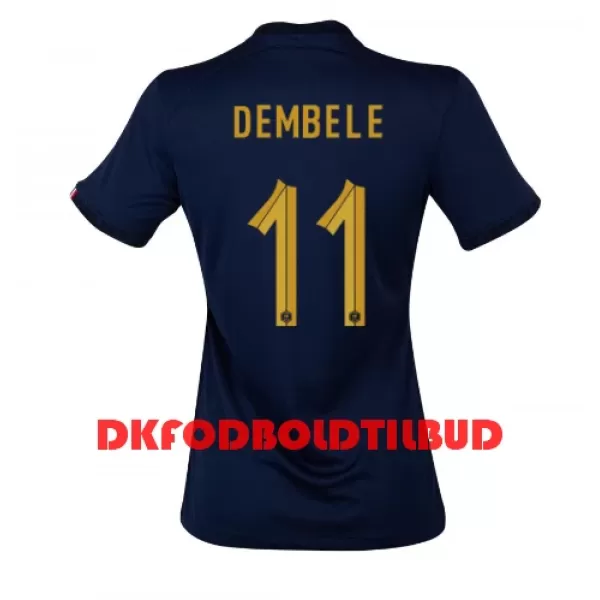 Frankrig Ousmane Dembele 11 Fodboldtrøje Dame Hjemmebane VM 2022