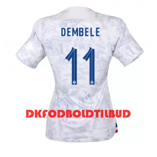 Frankrig Ousmane Dembele 11 Fodboldtrøje Dame Udebane VM 2022