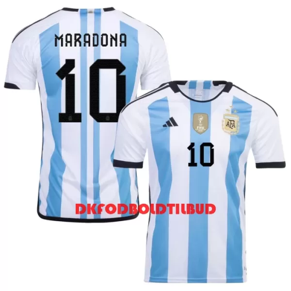 Argentina 3 Star MARADONA 10 Fodboldtrøje Herre Hjemmebane VM 2022