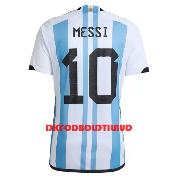 Argentina 3 Star MESSI 10 Fodboldtrøje Børn Hjemmebane VM 2022