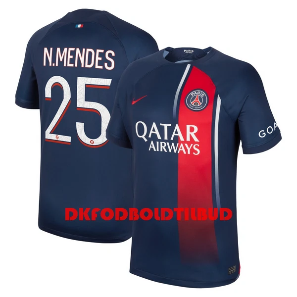 Paris Saint-Germain N.Mendes 25 Fodboldtrøje Herre Hjemmebane 23/24