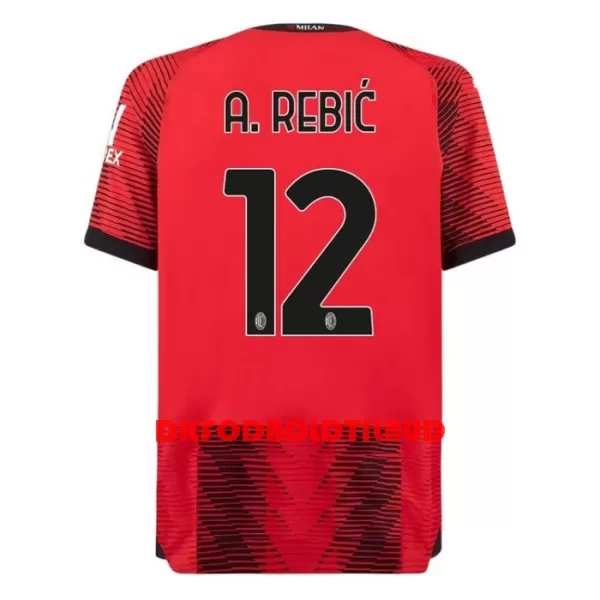 AC Milan A. Rebic 12 Fodboldtrøje Herre Hjemmebane 23/24