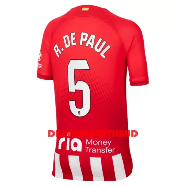 Atlético Madrid R. De Paul 5 Fodboldtrøje Børn Hjemmebane 23/24