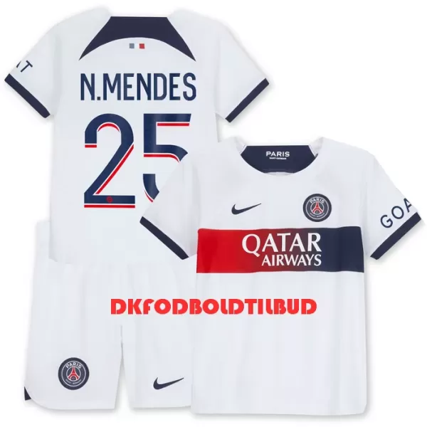 Paris Saint-Germain N.Mendes 25 Fodboldtrøje Børn Udebane 23/24