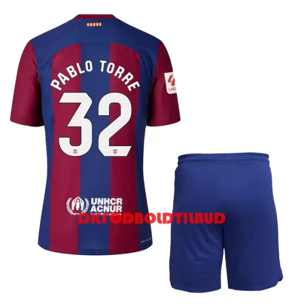 FC Barcelona Pablo Torre 32 Fodboldtrøje Børn Hjemmebane 23/24