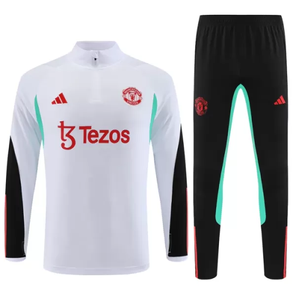 Manchester United Trænings sweatshirt sæt Børn 23/24 Hvid