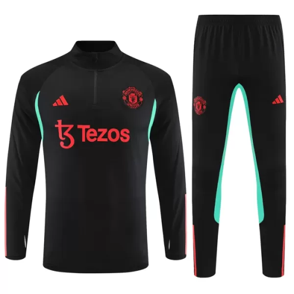 Manchester United Trænings sweatshirt sæt Børn 23/24 Sort