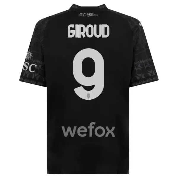 AC Milan Olivier Giroud 9 Fodboldtrøje Herre Fjerde 23/24 Sort