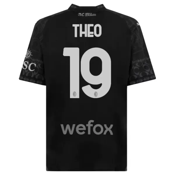 AC Milan Theo Hernandez 19 Fodboldtrøje Herre Fjerde 23/24 Sort