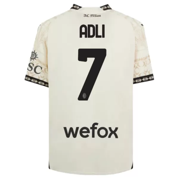 AC Milan Yacine Adli 7 Fodboldtrøje Herre Fjerde 23/24 Hvid