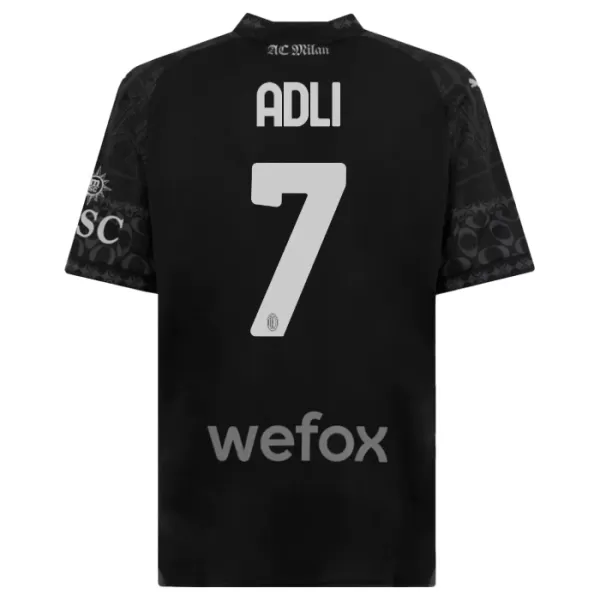 AC Milan Yacine Adli 7 Fodboldtrøje Herre Fjerde 23/24 Sort