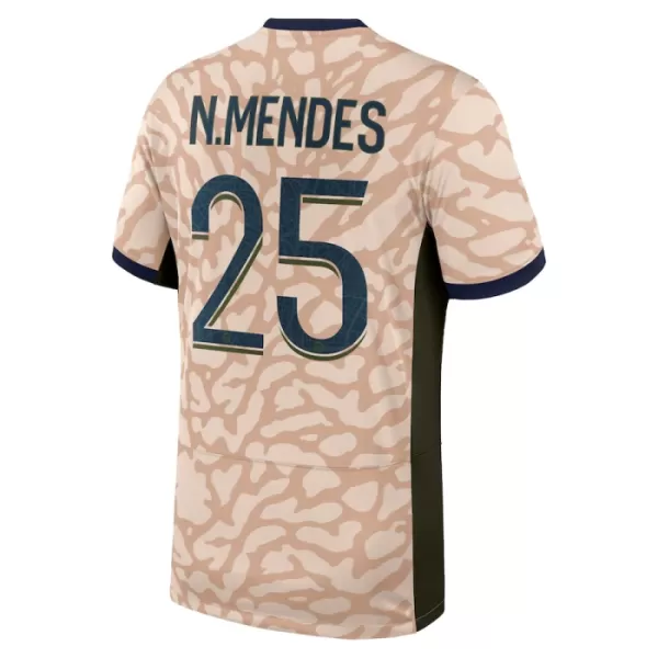 Paris Saint-Germain Nuno Mendes 25 Fodboldtrøje Herre Fjerde Jordan 23/24