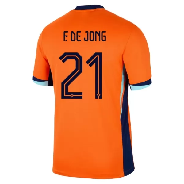 Holland Frenkie de Jong 21 Fodboldtrøje Børn Hjemmebane EM 2024