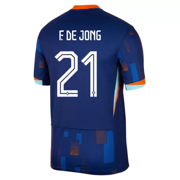 Holland Frenkie de Jong 21 Fodboldtrøje Børn Udebane EM 2024