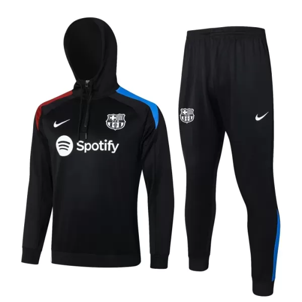 Barcelona Hoodie Trænings sweatshirt sæt Herre 24/25 Sort