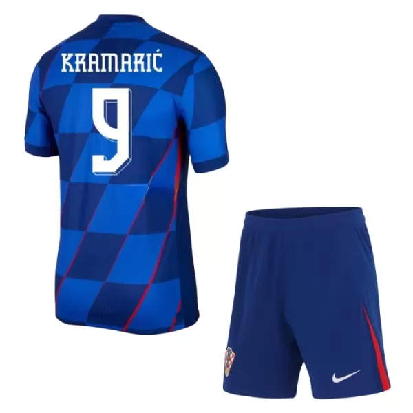 Kroatien Kramaric 9 Fodboldtrøje Børn Udebane EM 2024