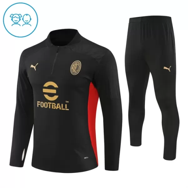 AC Milan Trænings sweatshirt sæt Børn 24/25 Sort