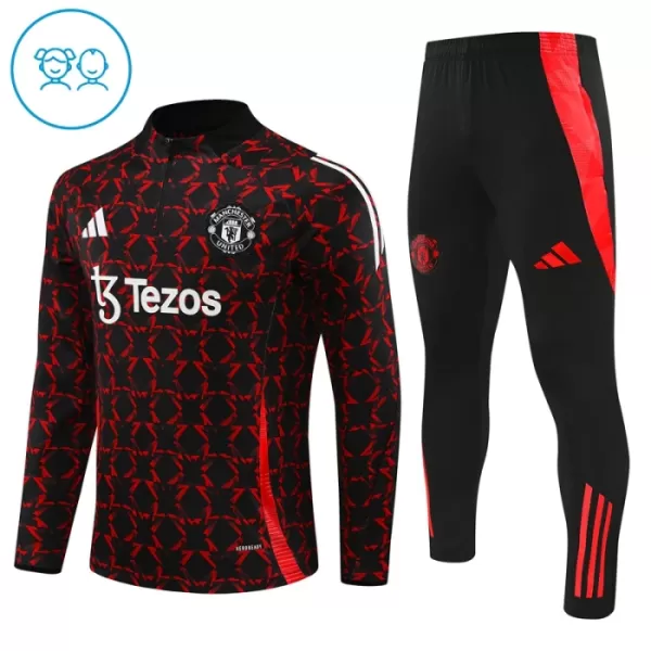 Manchester United Trænings sweatshirt sæt Børn 24/25 Sort