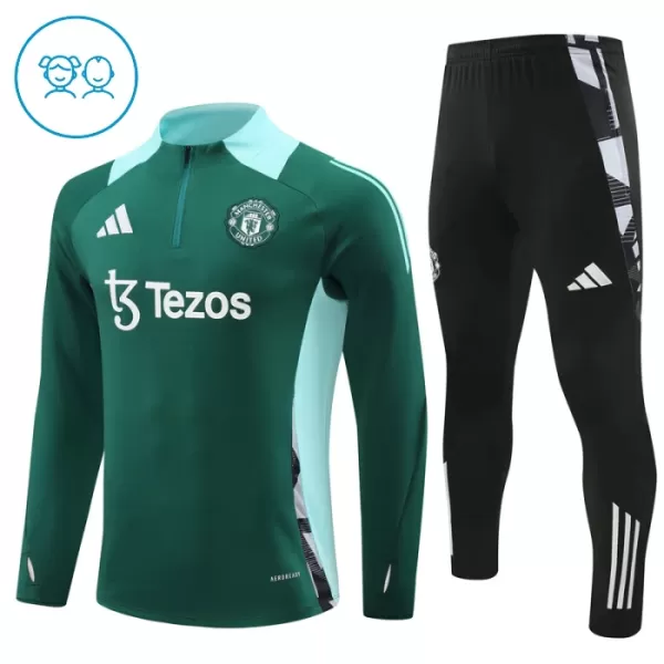 Manchester United Trænings sweatshirt sæt Børn 24/25 Grøn