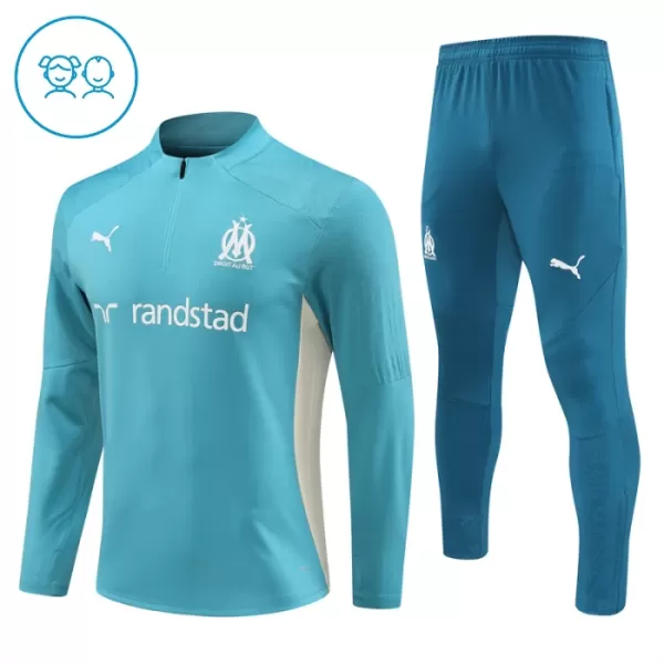 Olympique Marseille Teal Version Trænings sweatshirt sæt Børn 24/25