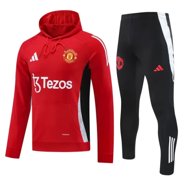 Manchester United Hoodie Trænings sweatshirt sæt Herre 24/25 Rød