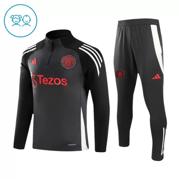 Manchester United Trænings sweatshirt sæt Børn 24/25 Grå