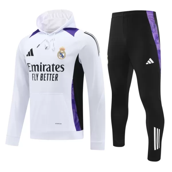 Real Madrid Hoodie Trænings sweatshirt sæt Herre 24/25 Hvid