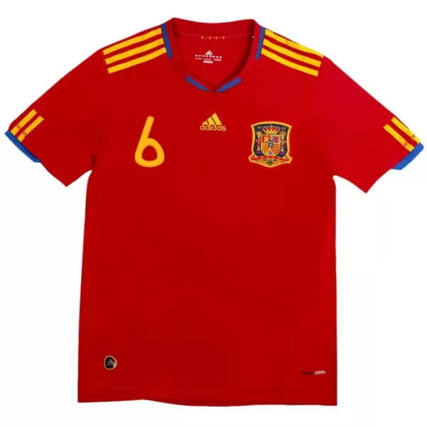 Spanien A. Iniesta 6 2010 Fodboldtrøje Herre Hjemmebane Retro